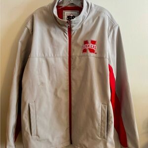 Huskers Men's Gray and Red Jacket
